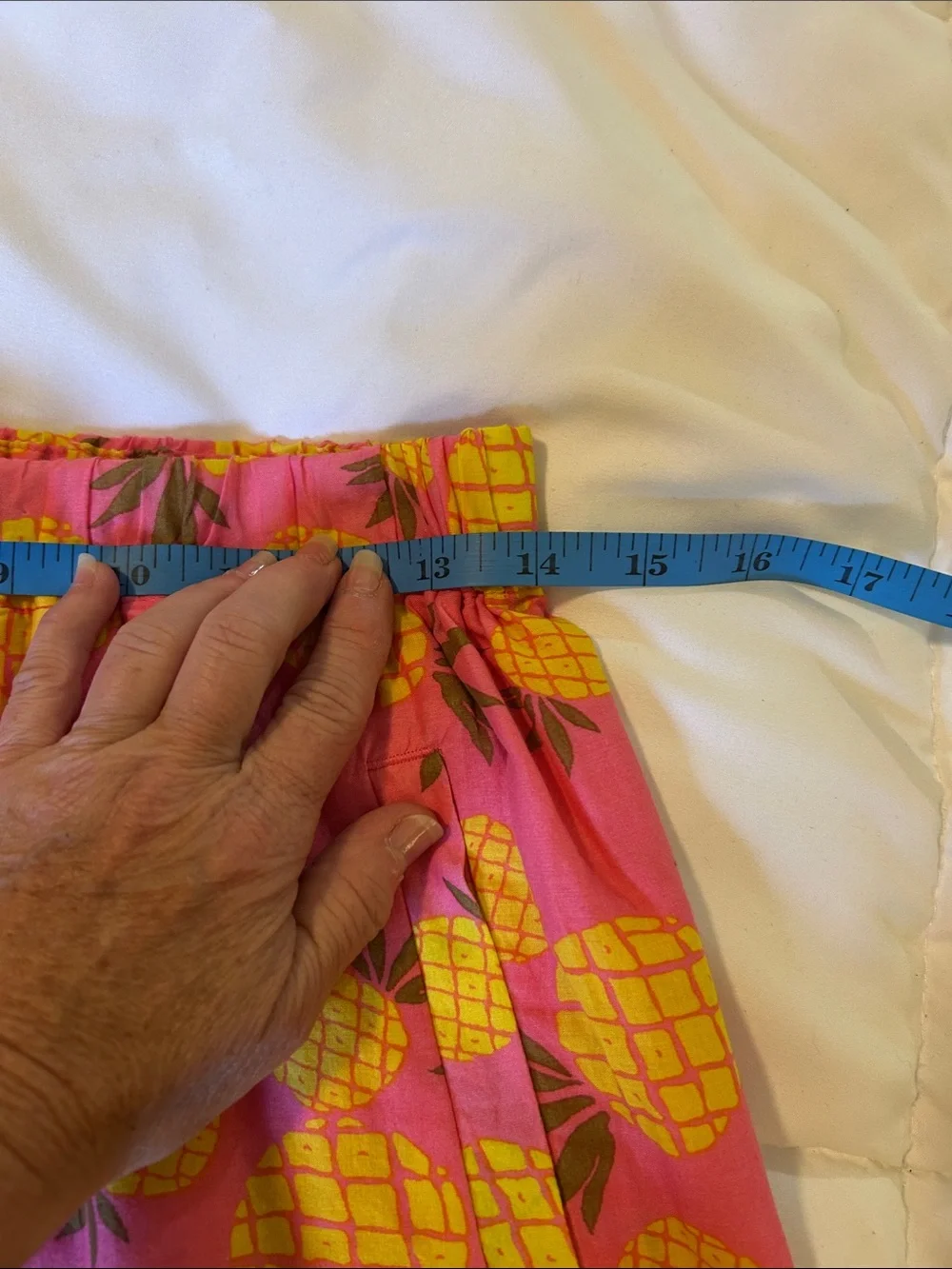 J. Crew Pink Skirt with Yellow Pineapple Print